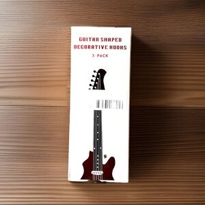 Guitar Shaped Decorative Hooks - 3 Pack